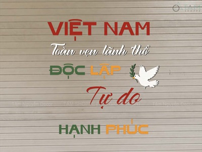 Bộ chữ gỗ Việt Nam hạnh phúc [Gỗ nhẹ - KT 95x90cm] CHU-GO-24